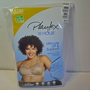 Playtex 18 Hour Ultimate Lift & Support Zen Blue Bra Size 38DD